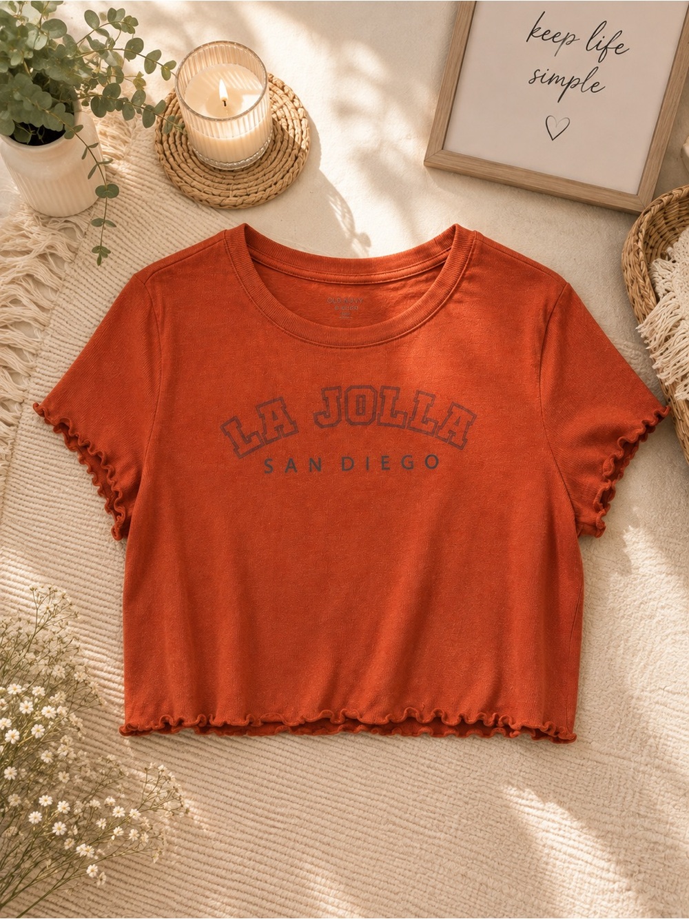 Rust 'La Jolla San Diego' Cropped Tee - Women